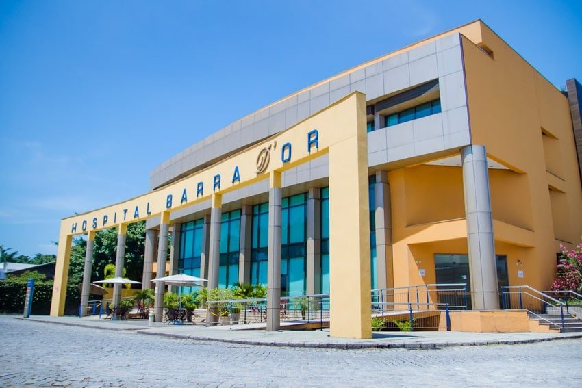 Fachada do Hospital Barra D’Or, no Rio de Janeiro