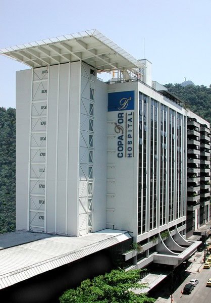 Fachada do Hospital Copa D’Or, no Rio de Janeiro